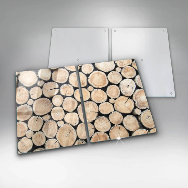 Skleněná deska za sporák Dřevěné kmeny stromů