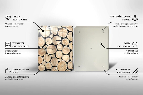 Skleněná deska za sporák Dřevěné kmeny stromů