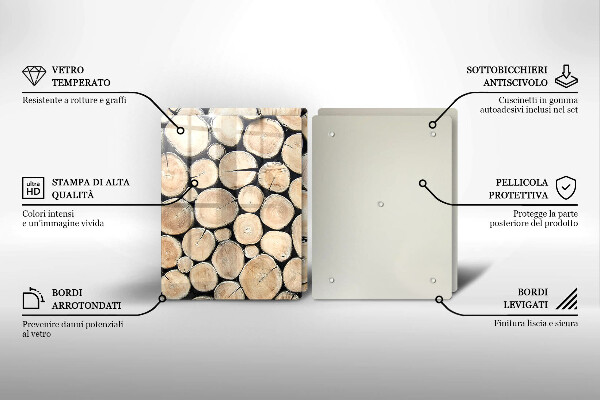 Skleněná deska za sporák Dřevěné kmeny stromů