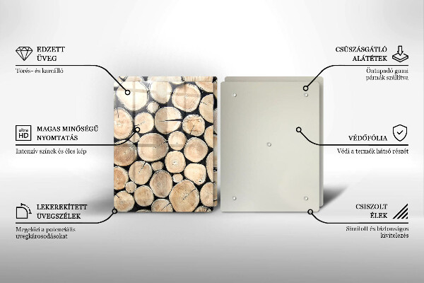 Skleněná deska za sporák Dřevěné kmeny stromů