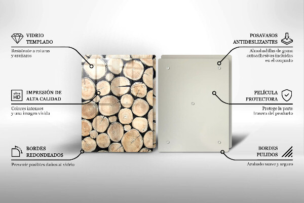 Skleněná deska za sporák Dřevěné kmeny stromů