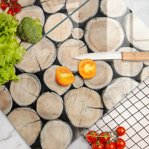 Skleněná deska za sporák Dřevěné kmeny stromů