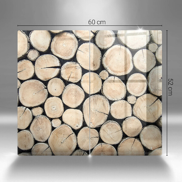 Skleněná deska za sporák Dřevěné kmeny stromů