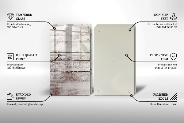 Skleněná deska za sporák Staré dřevěné desky