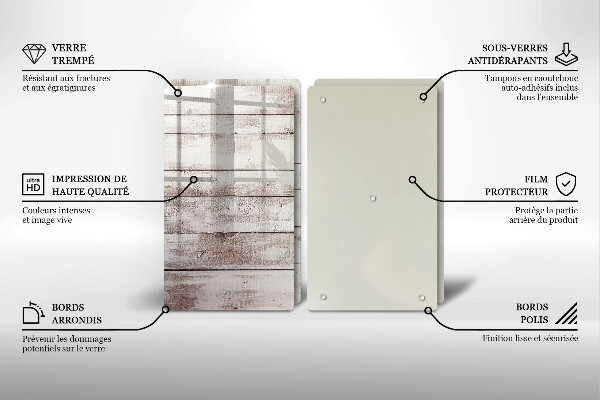 Skleněná deska za sporák Staré dřevěné desky