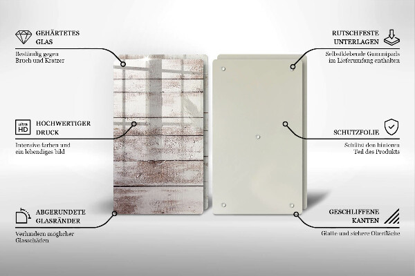 Skleněná deska za sporák Staré dřevěné desky