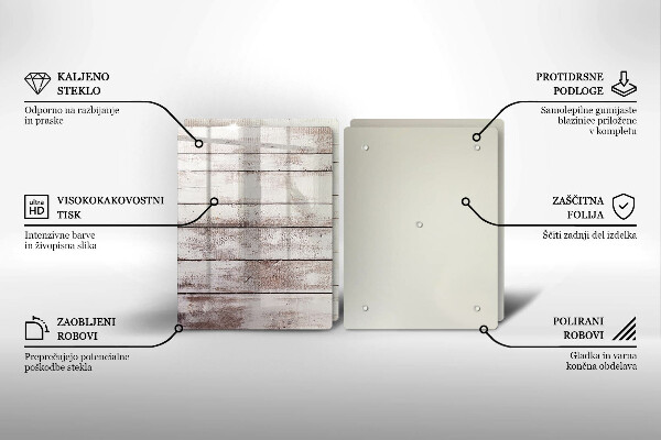 Skleněná deska za sporák Staré dřevěné desky