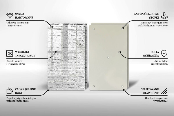 Skleněná deska za sporák Cihlová zeď