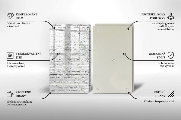Skleněná deska za sporák Cihlová zeď