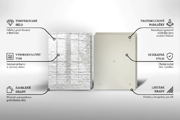 Skleněná deska za sporák Cihlová zeď