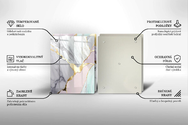 Skleněná deska za sporák Pastelový mramor