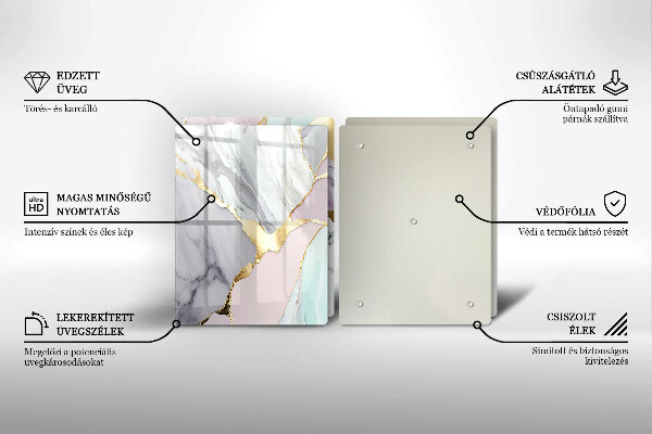 Skleněná deska za sporák Pastelový mramor