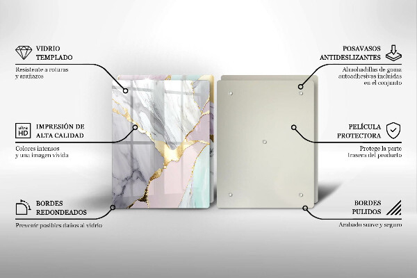 Skleněná deska za sporák Pastelový mramor