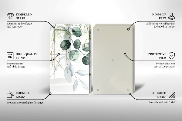 Sklo za varnou desku Malované rostliny