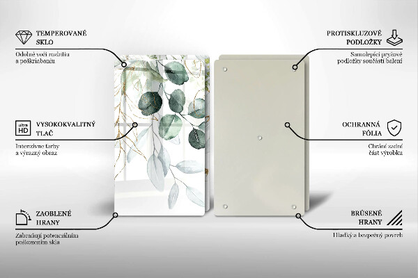 Sklo za varnou desku Malované rostliny