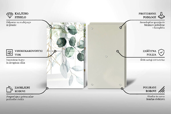 Sklo za varnou desku Malované rostliny