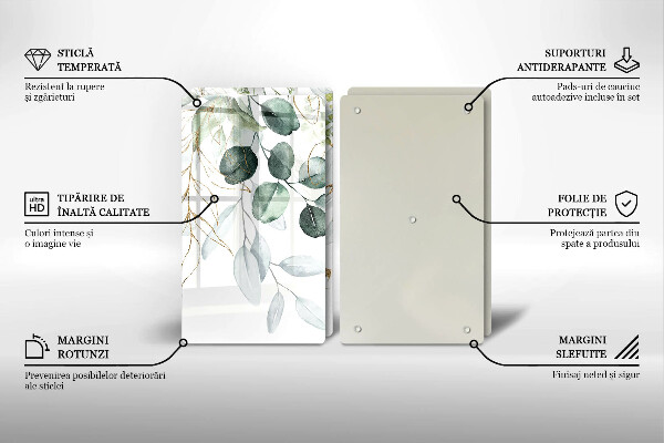 Sklo za varnou desku Malované rostliny