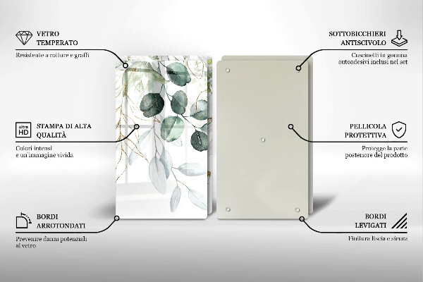 Sklo za varnou desku Malované rostliny