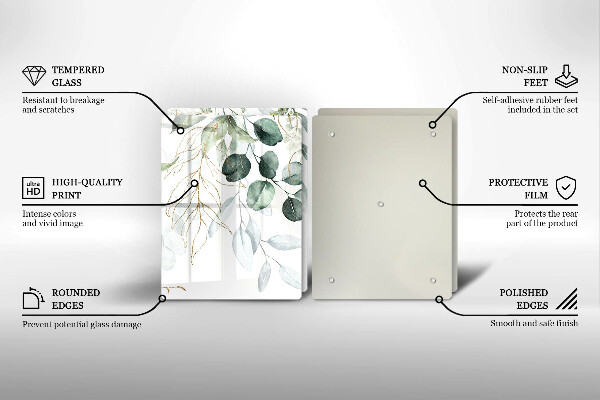 Sklo za varnou desku Malované rostliny
