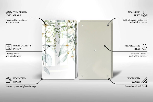 Sklo za varnou desku Akvarel rostliny