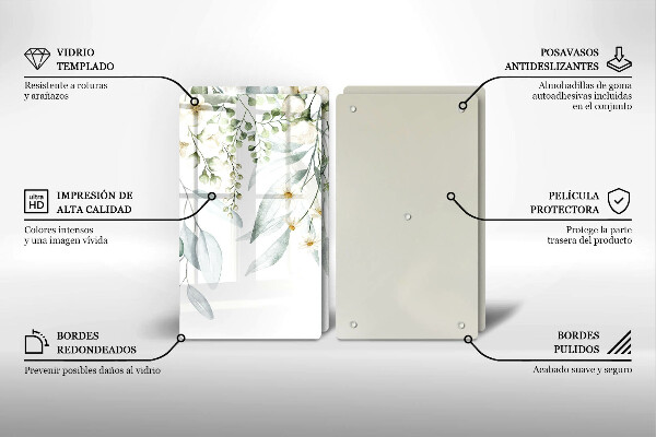 Sklo za varnou desku Akvarel rostliny