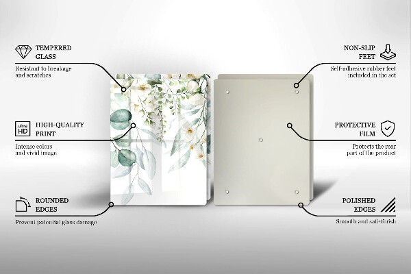Sklo za varnou desku Akvarel rostliny