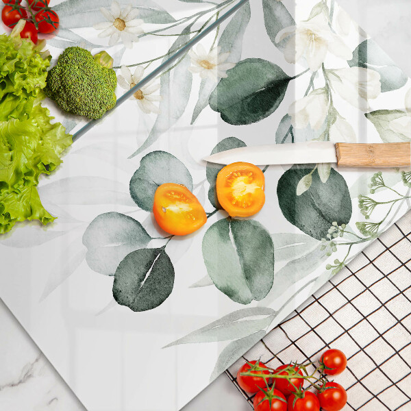 Sklo za varnou desku Akvarel rostliny