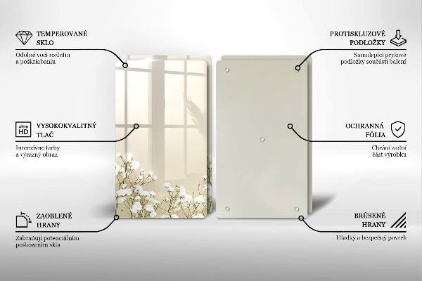 Sklo za varnou desku Sádrové boho květiny