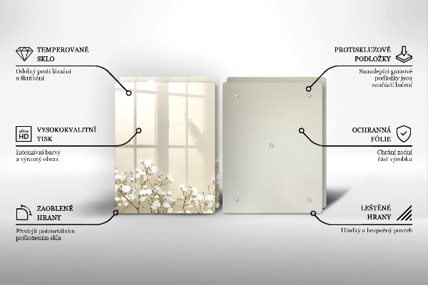 Sklo za varnou desku Sádrové boho květiny