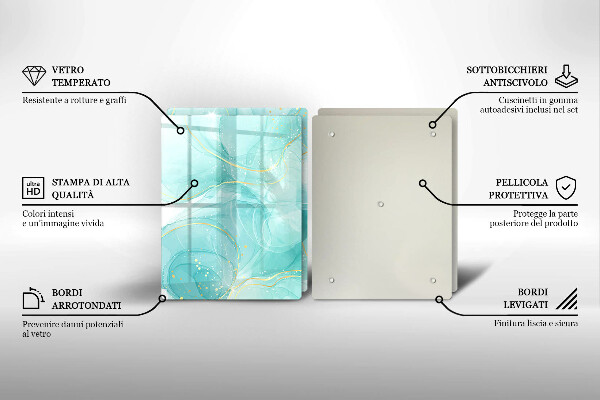 Sklo za varnou desku Modrá a zlatá abstrakce
