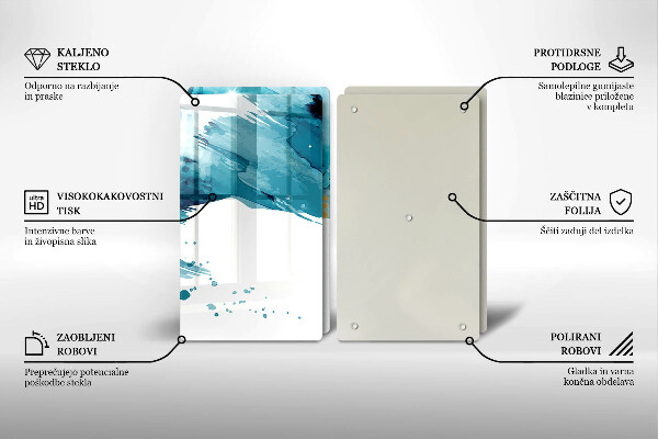 Sklo za varnou desku Modré skvrny