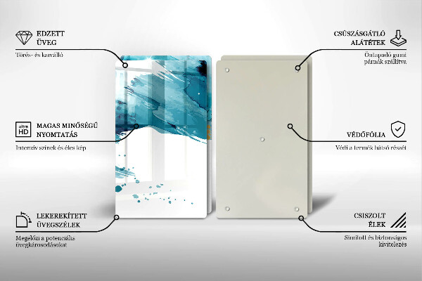 Sklo za varnou desku Modré skvrny