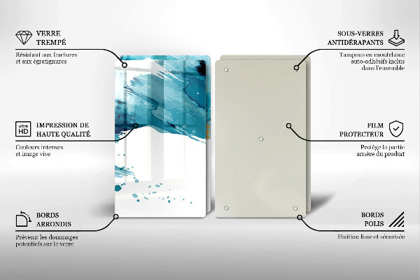 Sklo za varnou desku Modré skvrny