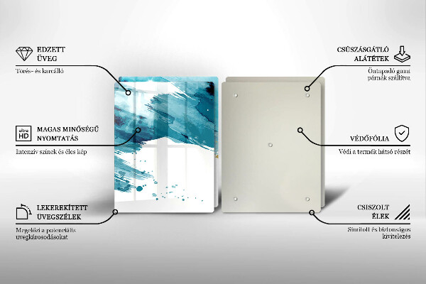 Sklo za varnou desku Modré skvrny