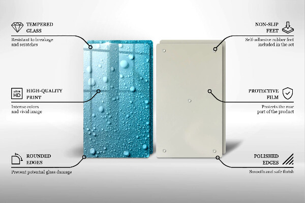 Sklo za varnou desku Kapky vody