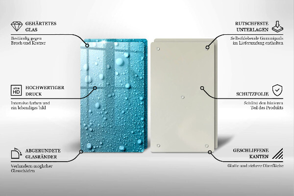 Sklo za varnou desku Kapky vody