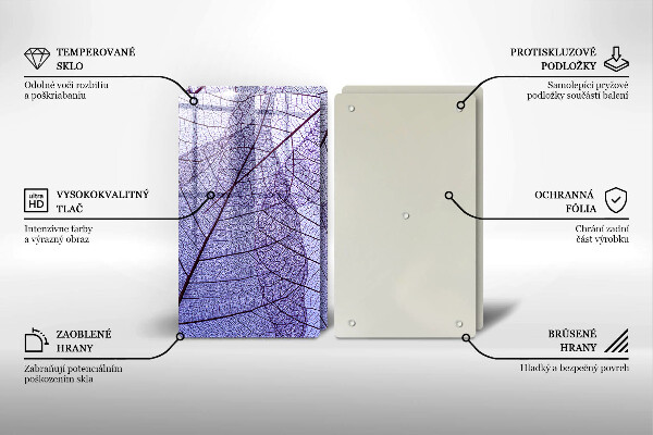 Sklo za varnou desku Listy s žilnatinou