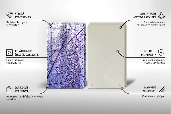 Sklo za varnou desku Listy s žilnatinou