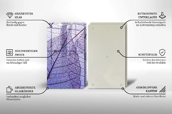 Sklo za varnou desku Listy s žilnatinou