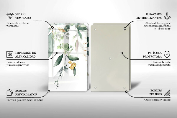 Sklo za varnou desku Akvarel listy