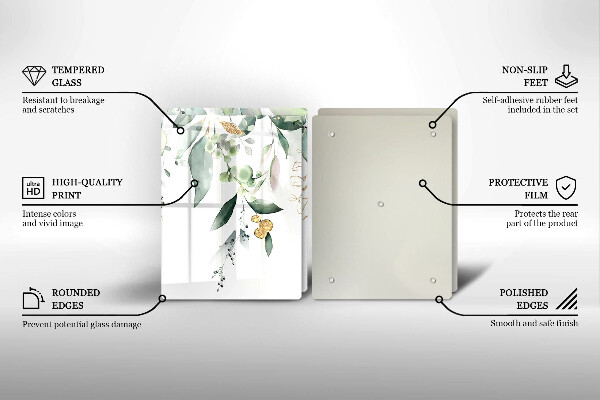 Sklo za varnou desku Akvarel listy