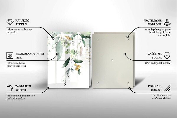 Sklo za varnou desku Akvarel listy