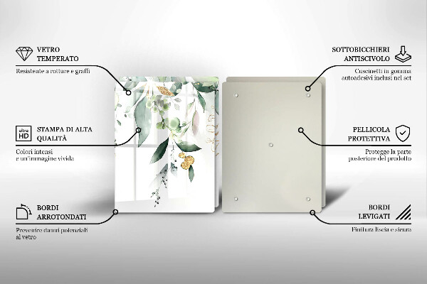 Sklo za varnou desku Akvarel listy