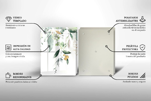 Sklo za varnou desku Akvarel listy