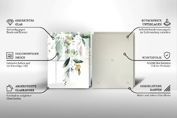 Sklo za varnou desku Akvarel listy