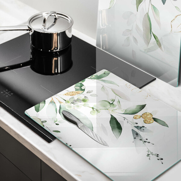 Sklo za varnou desku Akvarel listy