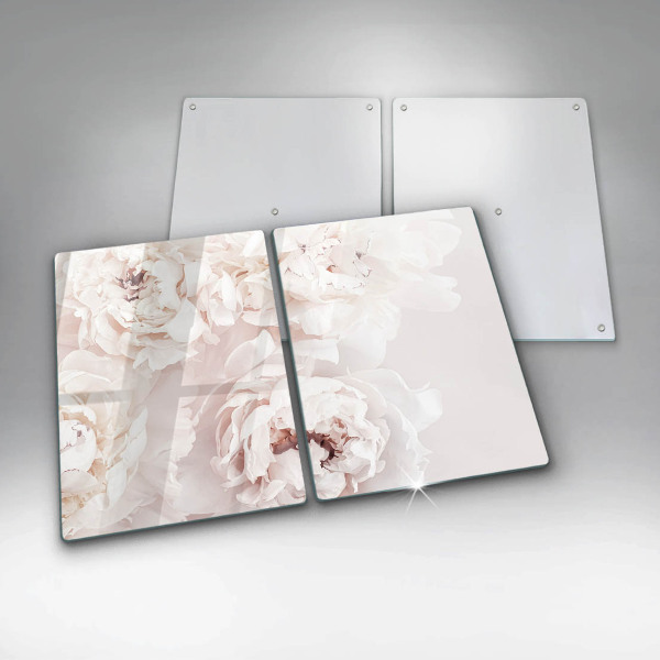 Sklo za varnou desku Pastelové pivoňky