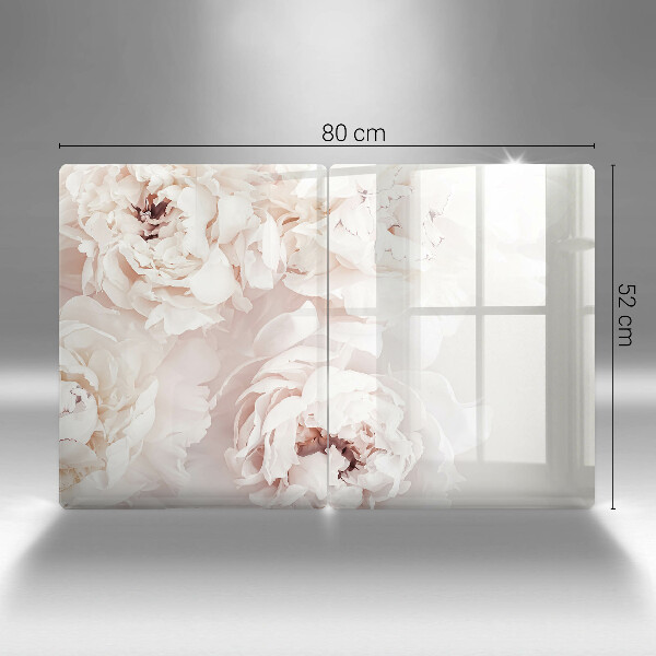 Sklo za varnou desku Pastelové pivoňky