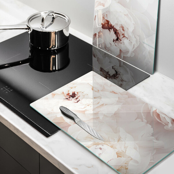 Sklo za varnou desku Pastelové pivoňky