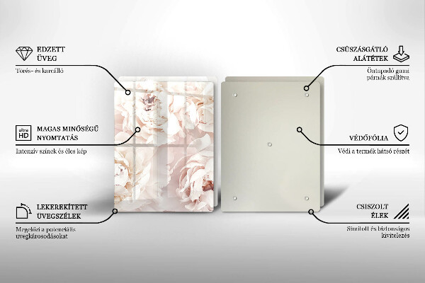 Sklo za varnou desku Pastelové pivoňky